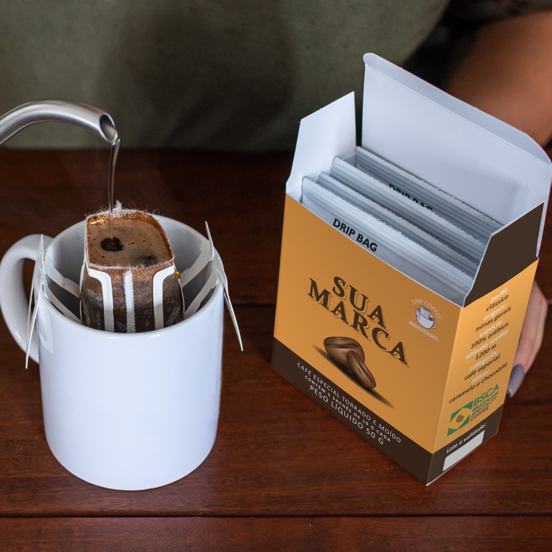 Embalagem Drip Coffee - 300 unidades - Private Label Café Campeiro
